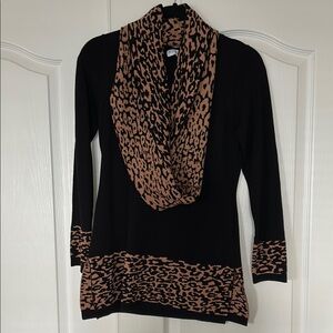 NWT Leopard Print Black Sweater PS
